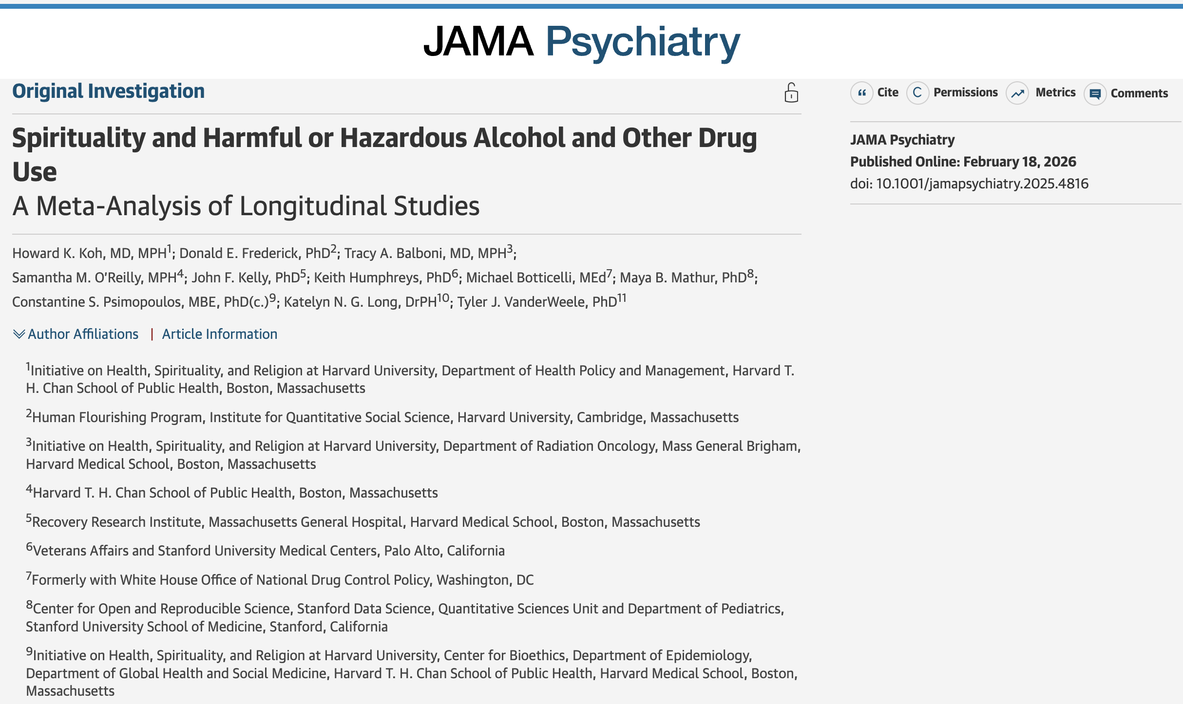 JAMA Publication - Spirituality 